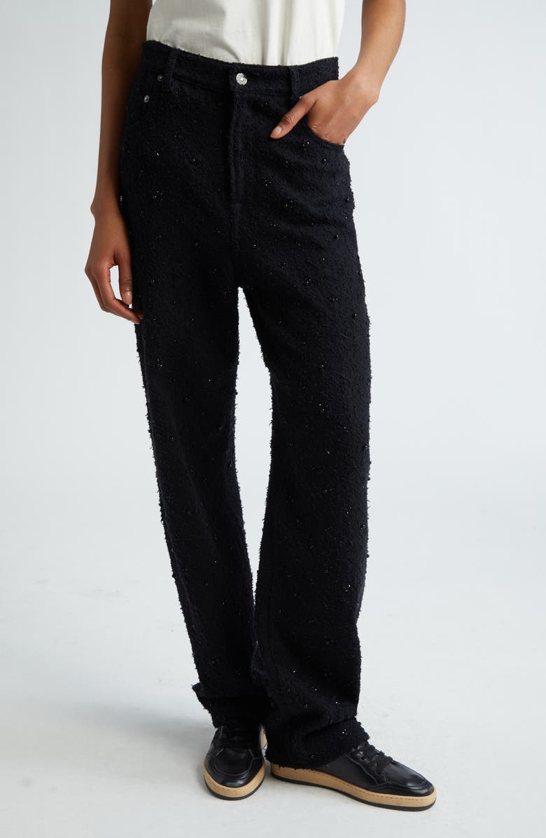 Golden Goose Journey Beaded Laser Cut Bouclé Pants, Main, color, 