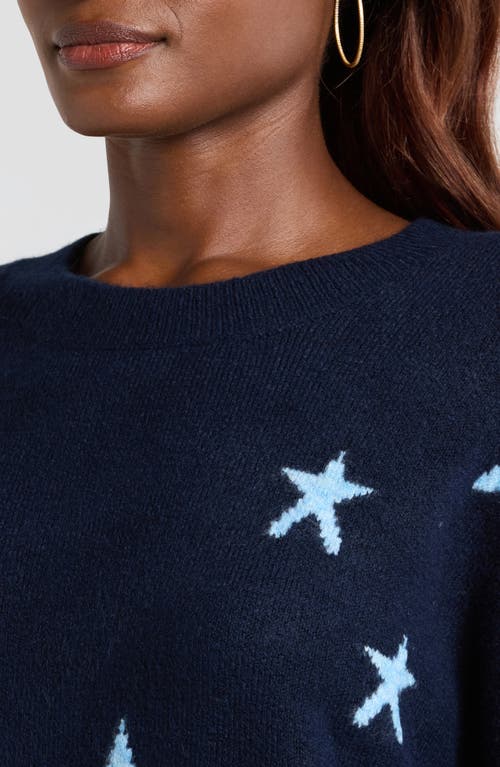 Vince Camuto Star Crewneck Sweater In Blue