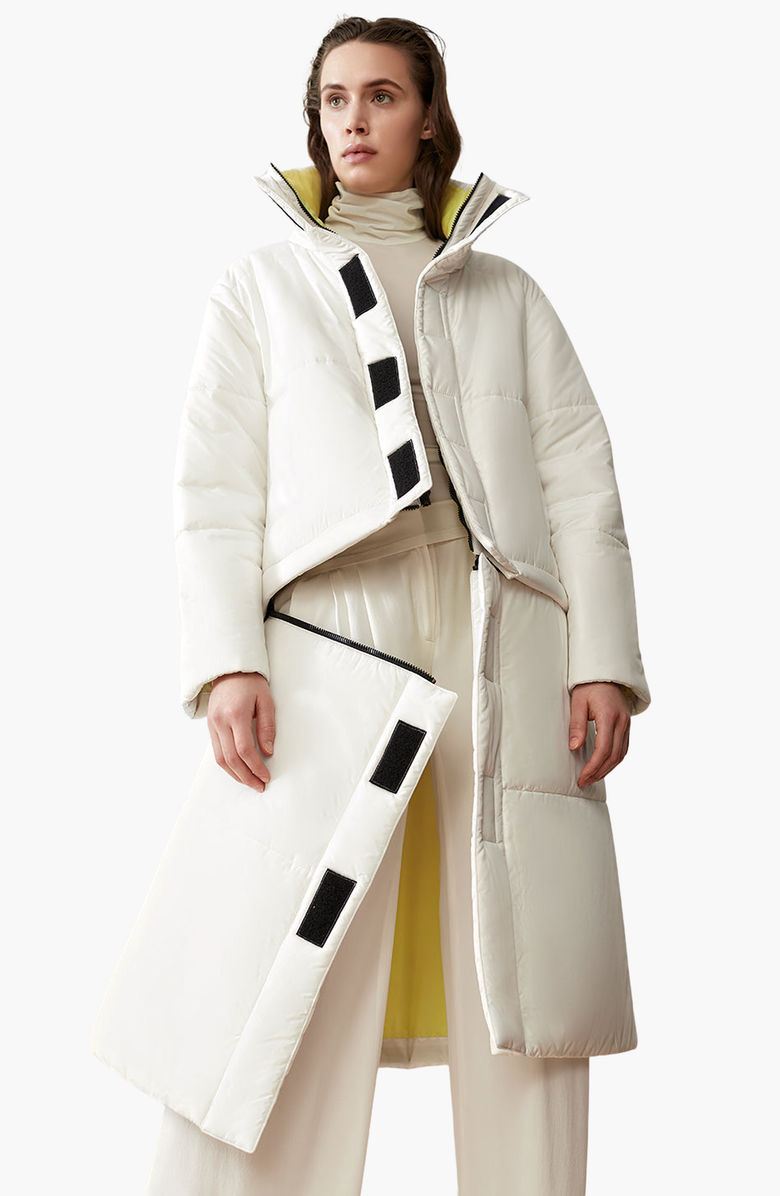 CAALO Reversible Convertible Sustainable Down Coat, Alternate, color, Off-White