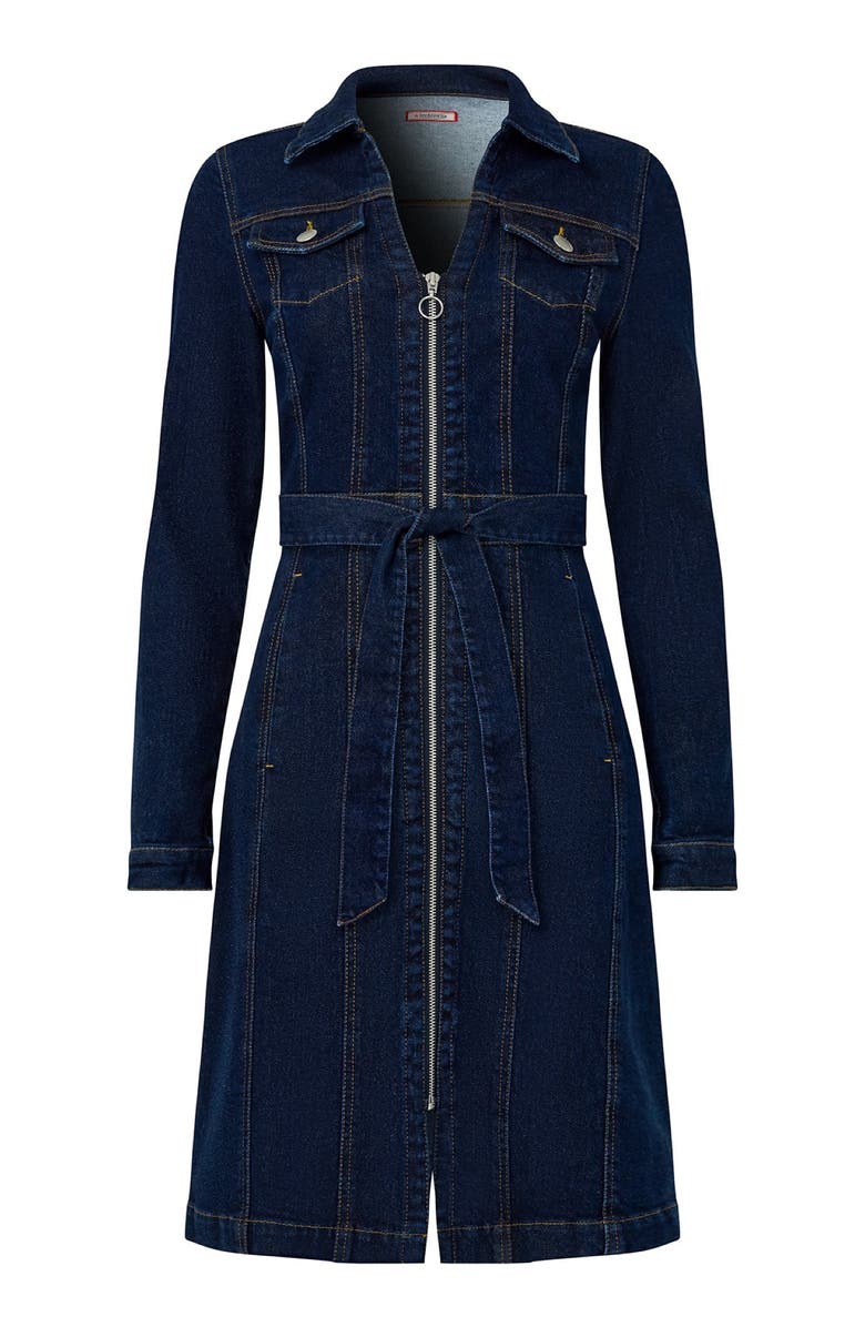 Joe Browns Belted Stretch Denim Dress, Alternate, color, Dark Blue