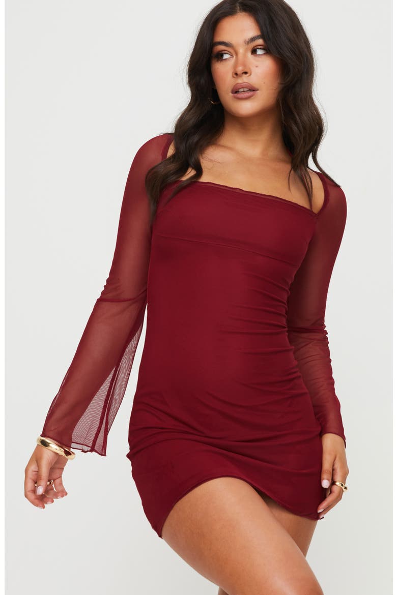 bilbao long sleeve mini dress Bilbao Long Sleeve Mesh Minidress (Women)
