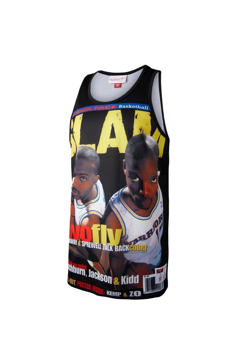 Mitchell & Ness Men's Mitchell & Ness Tim Hardaway/Latrell Sprewell Black Golden State Warriors Slam Player Tank Top, Alternate, color,