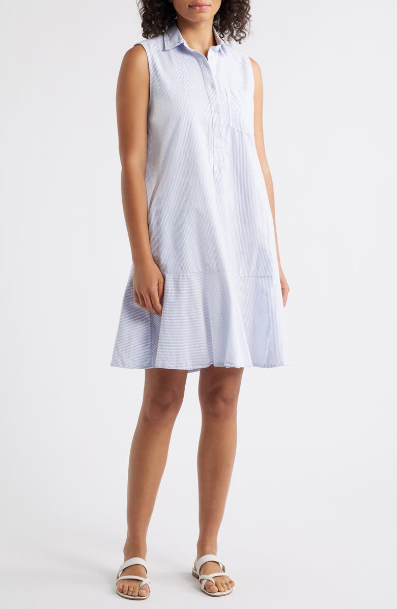 beachlunchlounge Marina Stripe Sleeveless Cotton Shirtdress, Main, color,