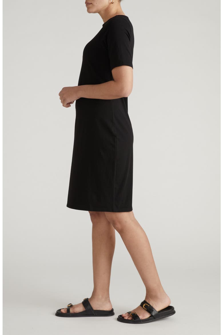 Belle Breton Stripe Cotton Jersey Dress, Alternate, color, SOLID BLACK