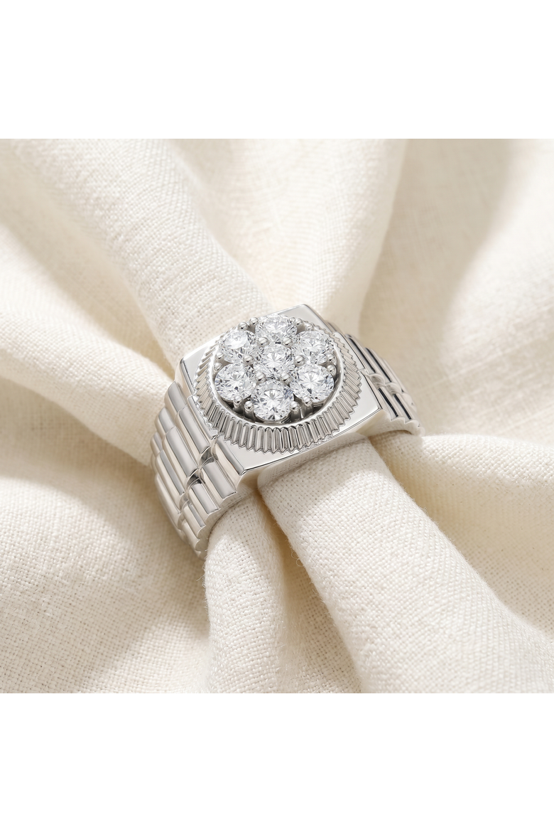 Men's 3/4Ct Diamond Anniversary Wedding Ring 14k Gold Lab Grown, Alternate, color, 14k White Gold