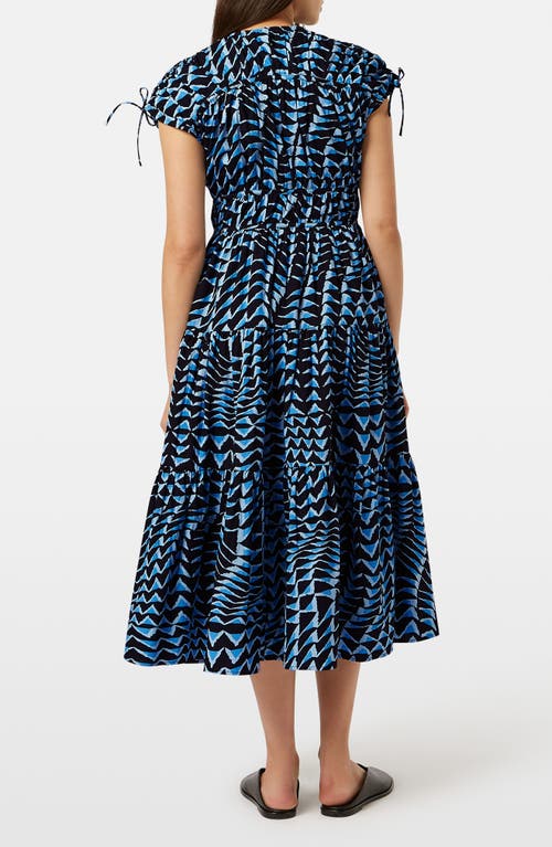 Scotch & Soda Abstract Print Cotton Poplin Midi In House Of Mirrors Blue