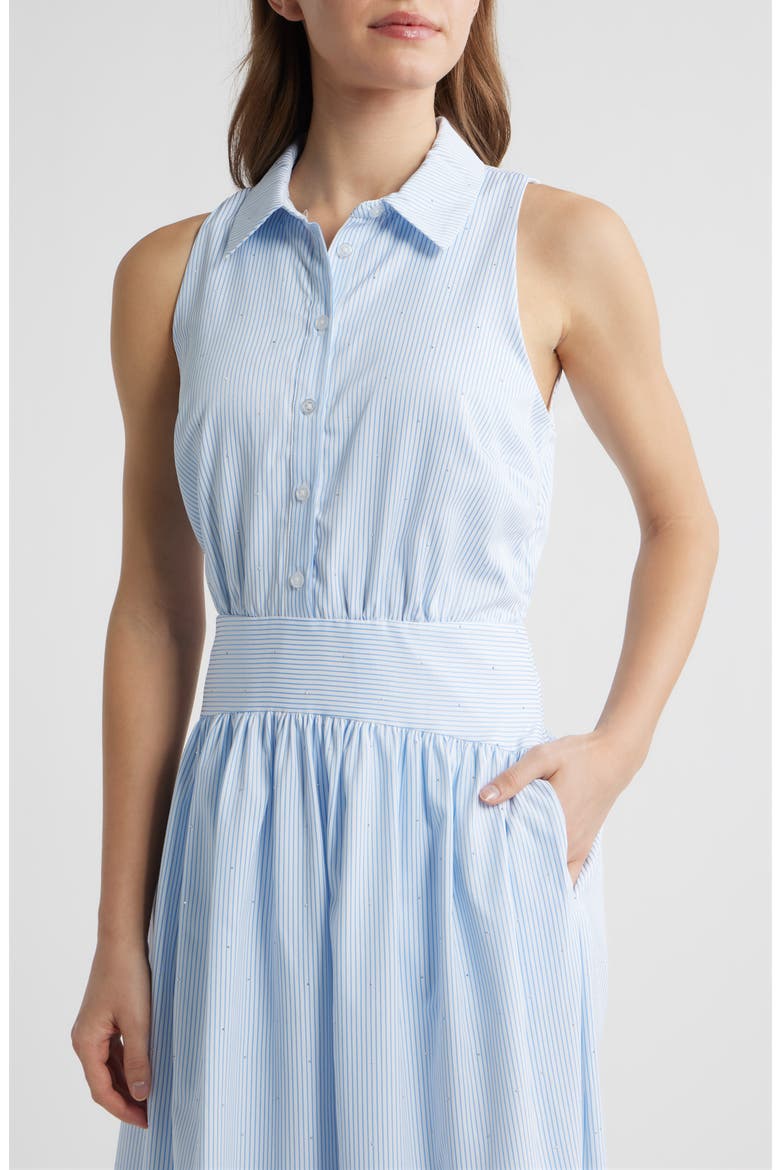Stripe Sleeveless Shirtdress, Alternate, color, WHITE/ BLUE