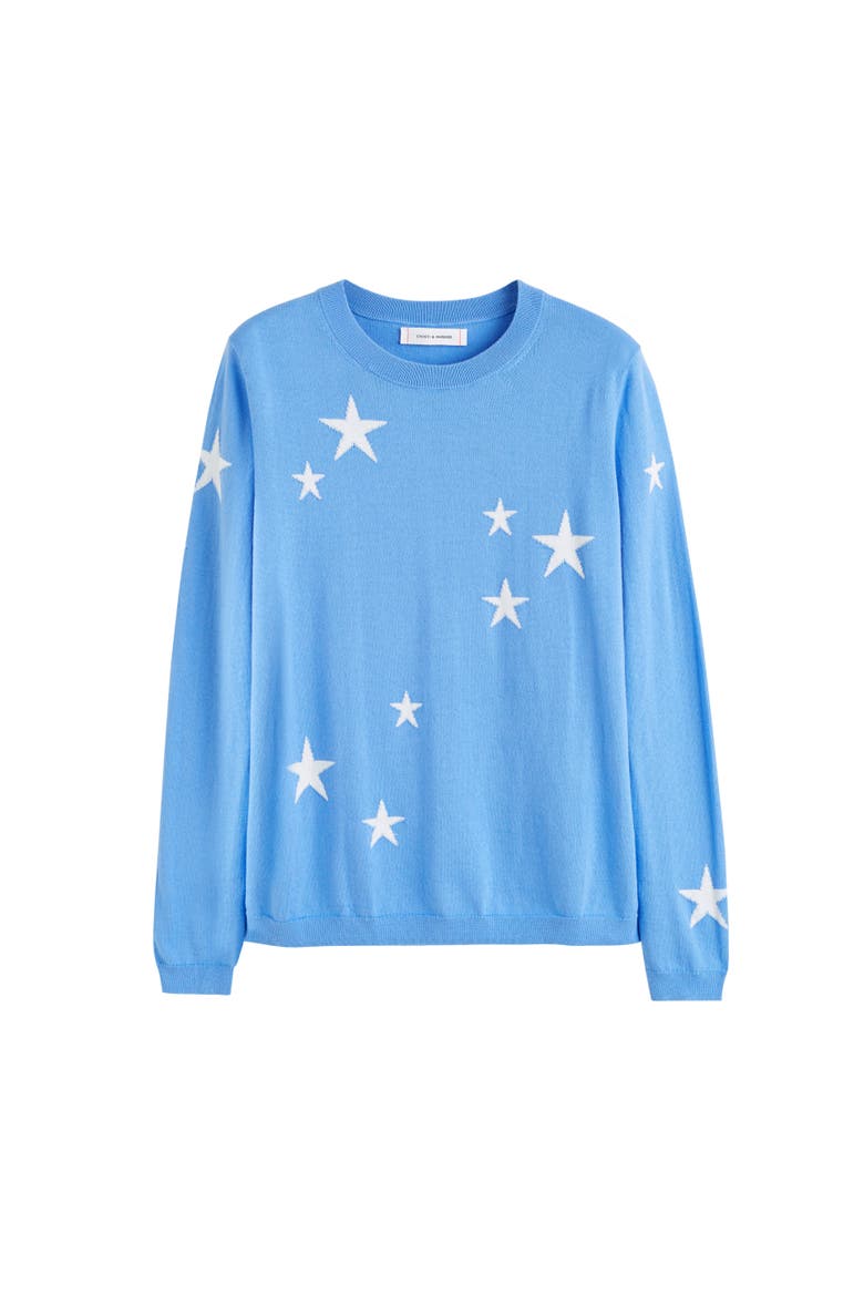 Wool Cashmere Star Sweater, Alternate, color, Baby Blue