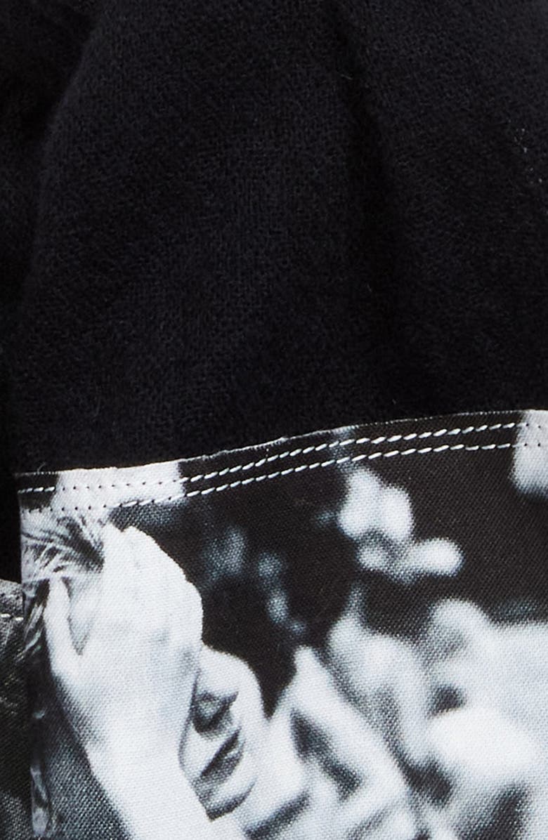 TAKAHIROMIYASHITA TheSoloist. Joseph Szabo Photo Patch Short Wool Scarf, Alternate, color,