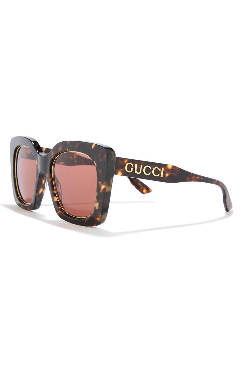 Gucci 51mm Square Sunglasses, Alternate, color, Havana Havana Brown