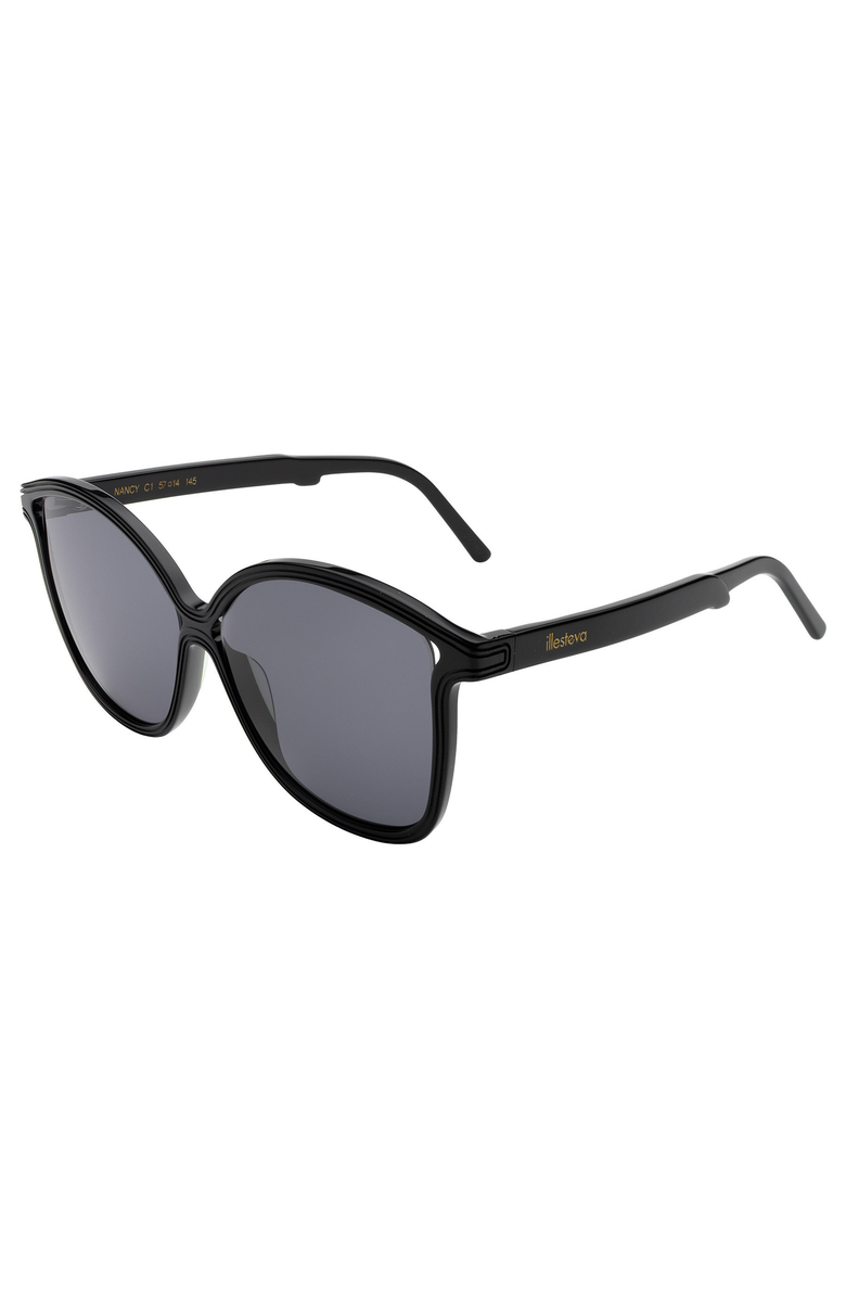 Illesteva Nancy Sunglasses, Alternate, color, Black / Grey