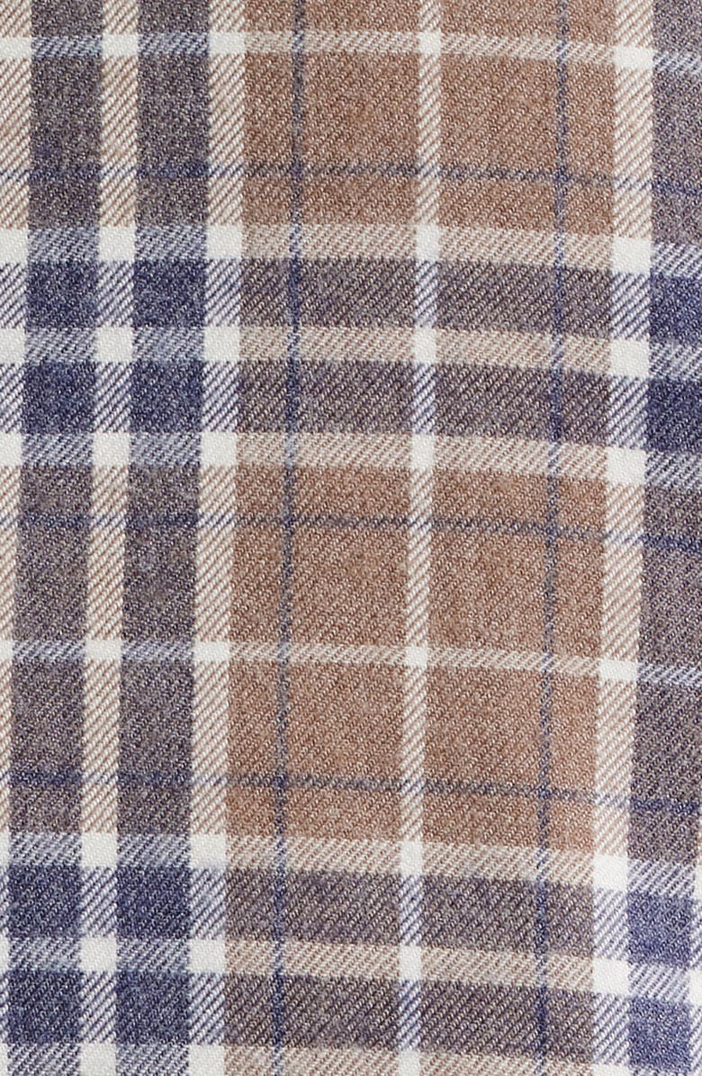 Peter Millar Big Bear Plaid Button-Up Flannel Shirt, Alternate, color, Poplar Brown