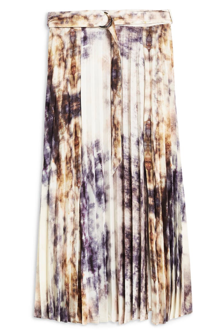 Tie Dye Midi Skirt, Alternate, color, GREY MULTI