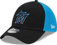 New Era Men's New Era Black Miami Marlins Team Neo 39THIRTY Flex Hat