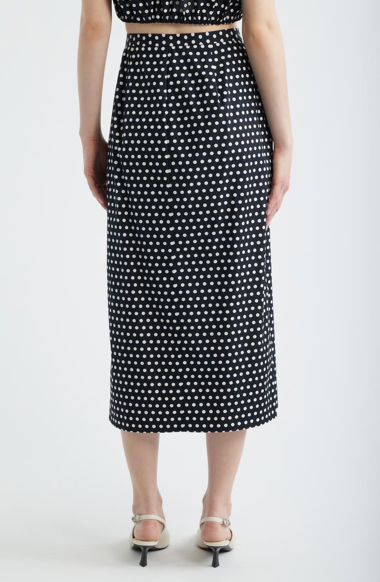 FRAME The Dot Front Button Midi Skirt, Alternate, color, Black Multi
