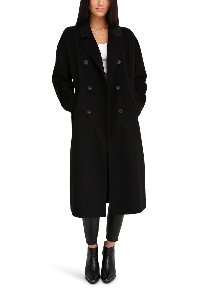 Boss Girl Double Breasted Wool Coat, Main, color, BLACK
