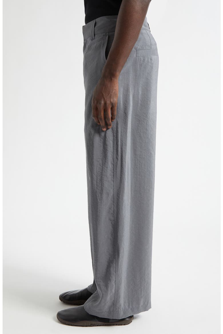 High Waist Silk Blend Wide Leg Pants, Alternate, color, ALUMINIUM