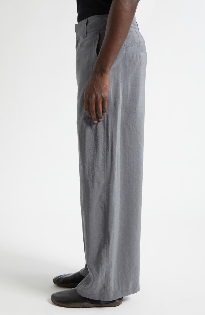Lemaire High Waist Silk Blend Wide Leg Pants, Alternate, color, Aluminium