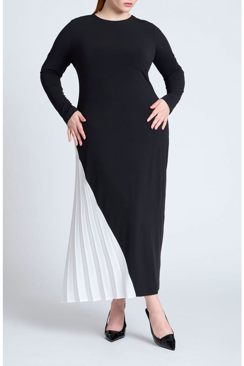 Maxi Dress With Pleat, Main, color, BLACK ONYX