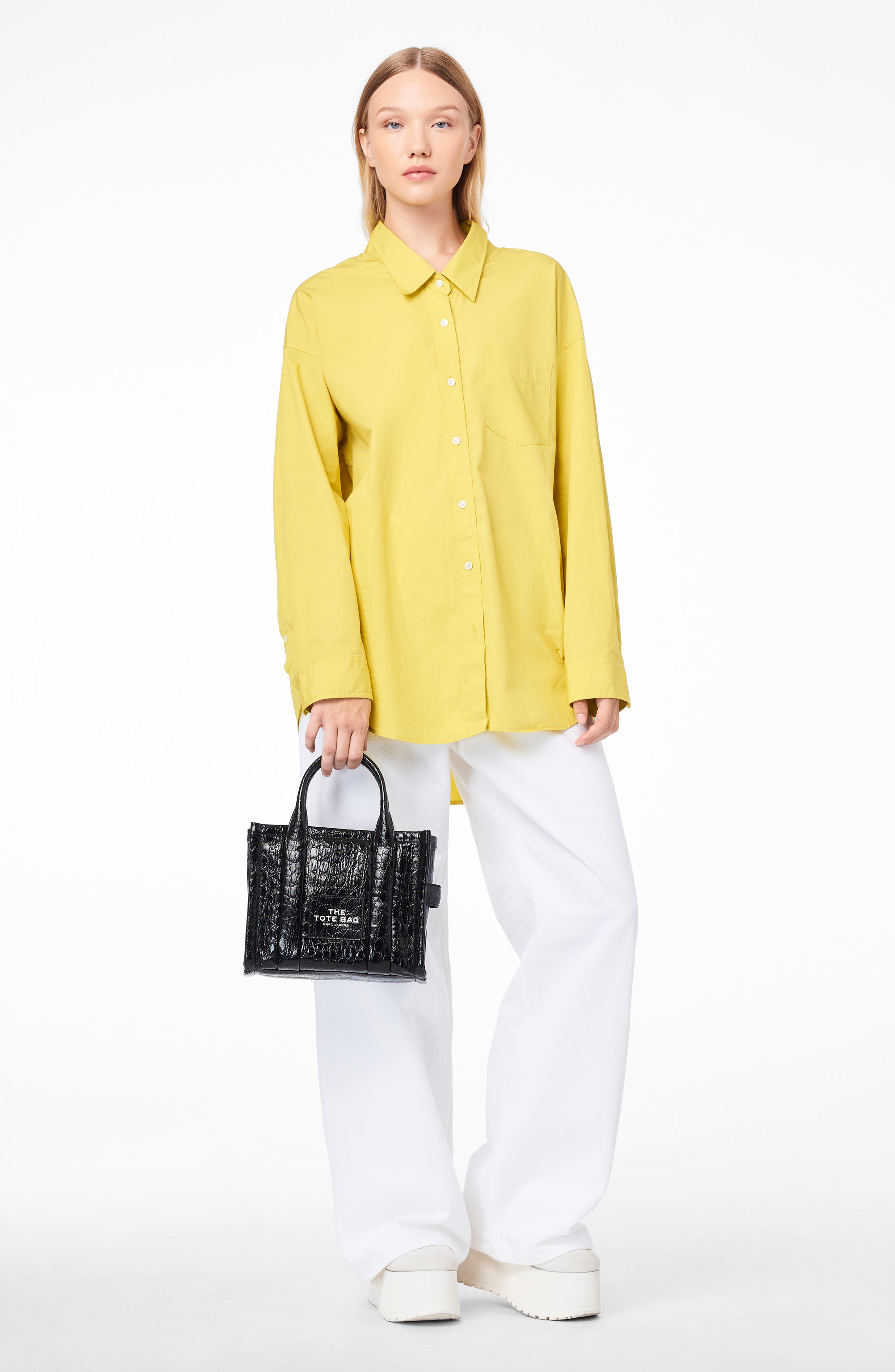 Marc Jacobs The Mini Croc Embossed Leather Tote, Alternate, color, 