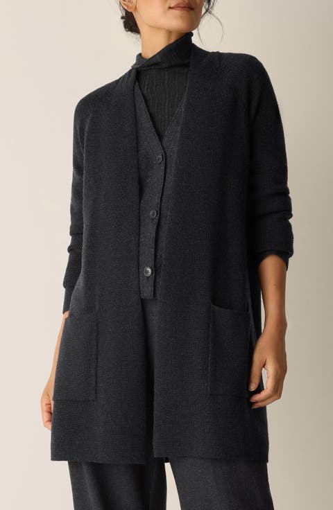 Raglan Sleeve Wool Cardigan