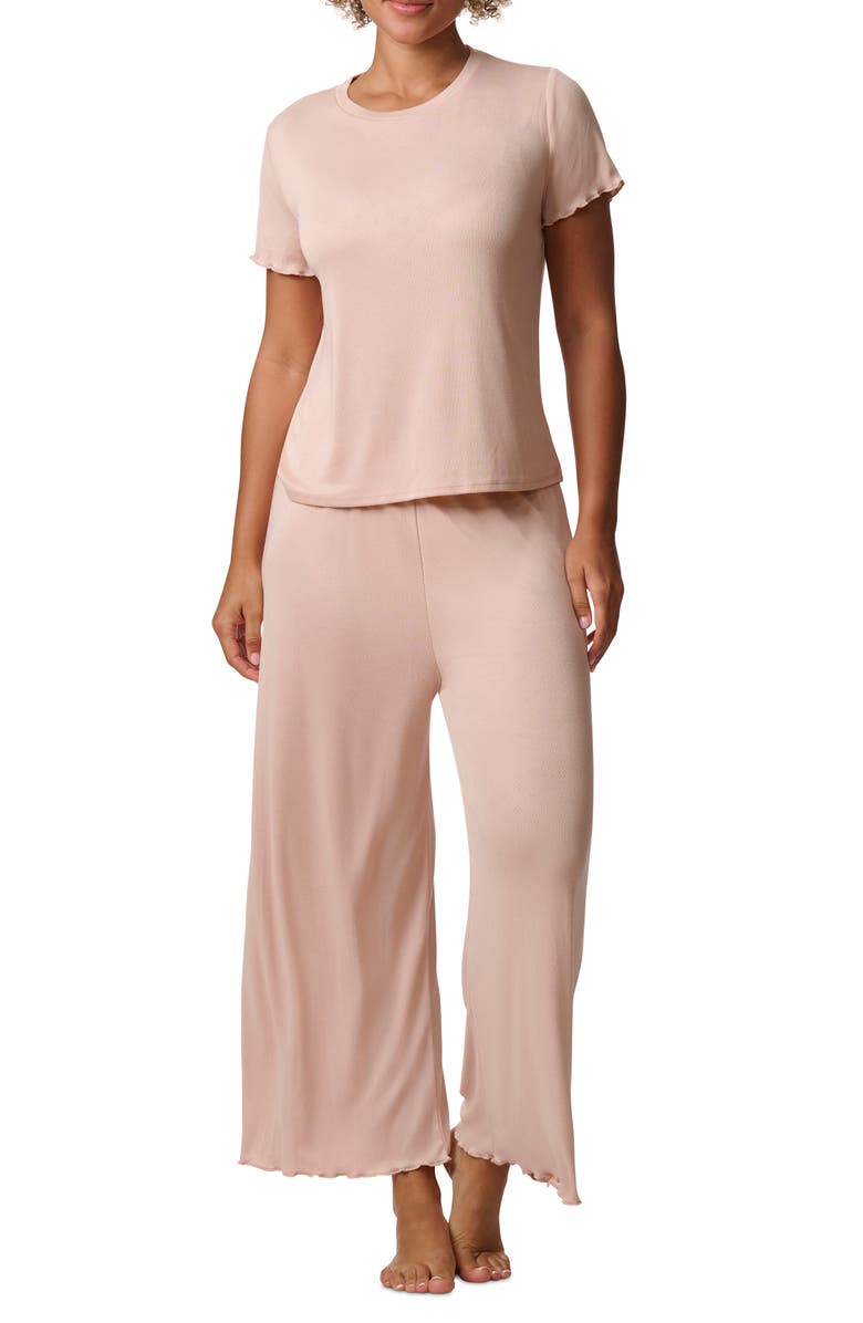 Splendid Heart Pointelle Crop Pajamas, Main, color, 