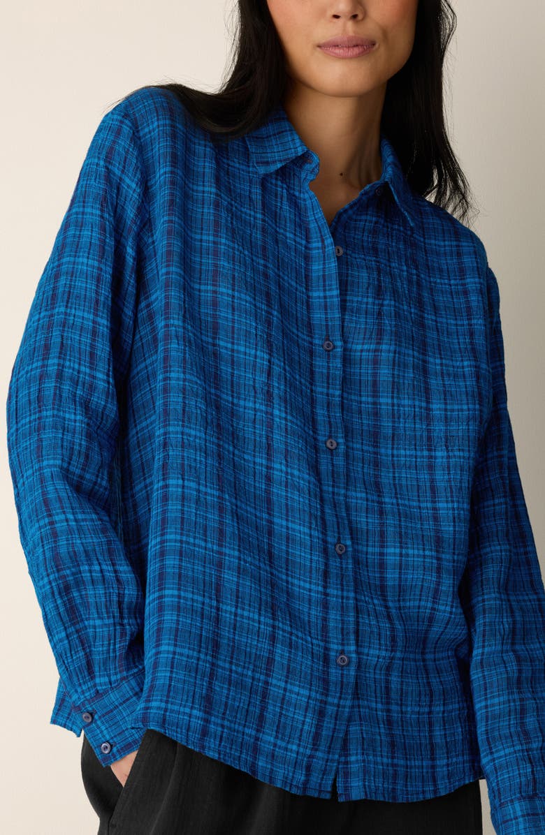 Eileen Fisher Classic Collar Organic Linen Button-Up Shirt, Alternate, color,