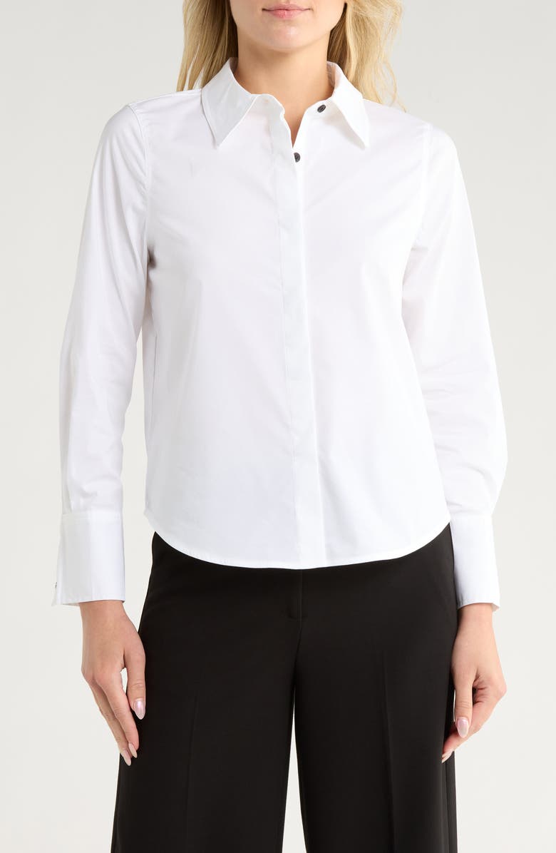 JASON WU Long Sleeve Button Down Shirt, Main, color, White