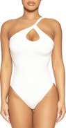 Naked Wardrobe One-Shoulder Keyhole Bodysuit