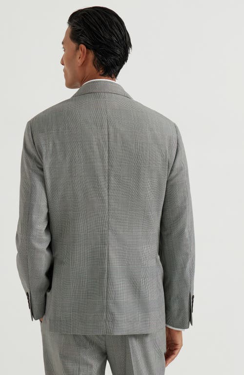 Brunello Cucinelli Check-print Virgin-wool Blazer In Gray