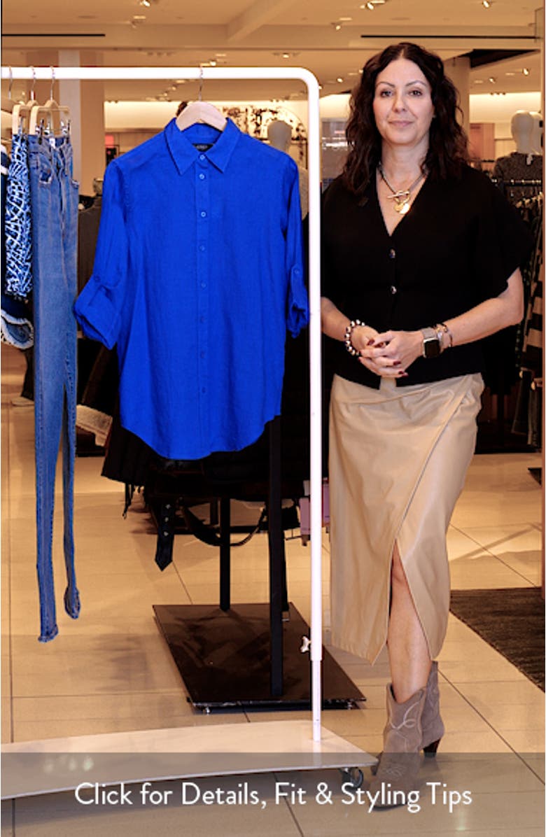 Karrie Linen Button-Up Shirt, sales video thumbnail