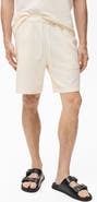 MANGO Drawstring Seersucker Shorts