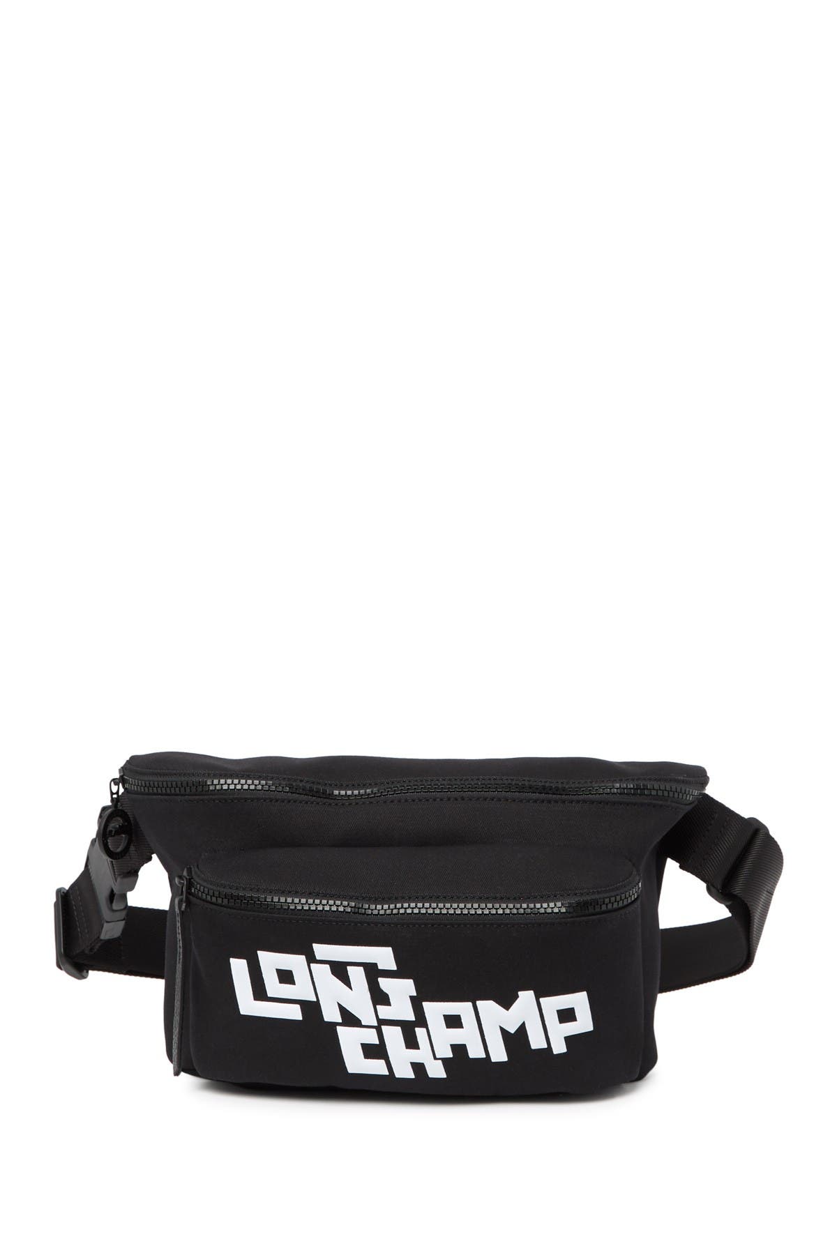 Longchamp Le Pliage LPG Stamp Large Belt Bag, Alternate, color, Black/ White