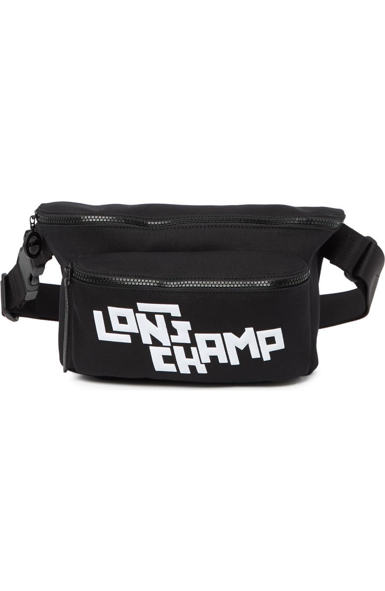 Longchamp Le Pliage LPG Stamp Large Belt Bag, Alternate, color, Black/ White