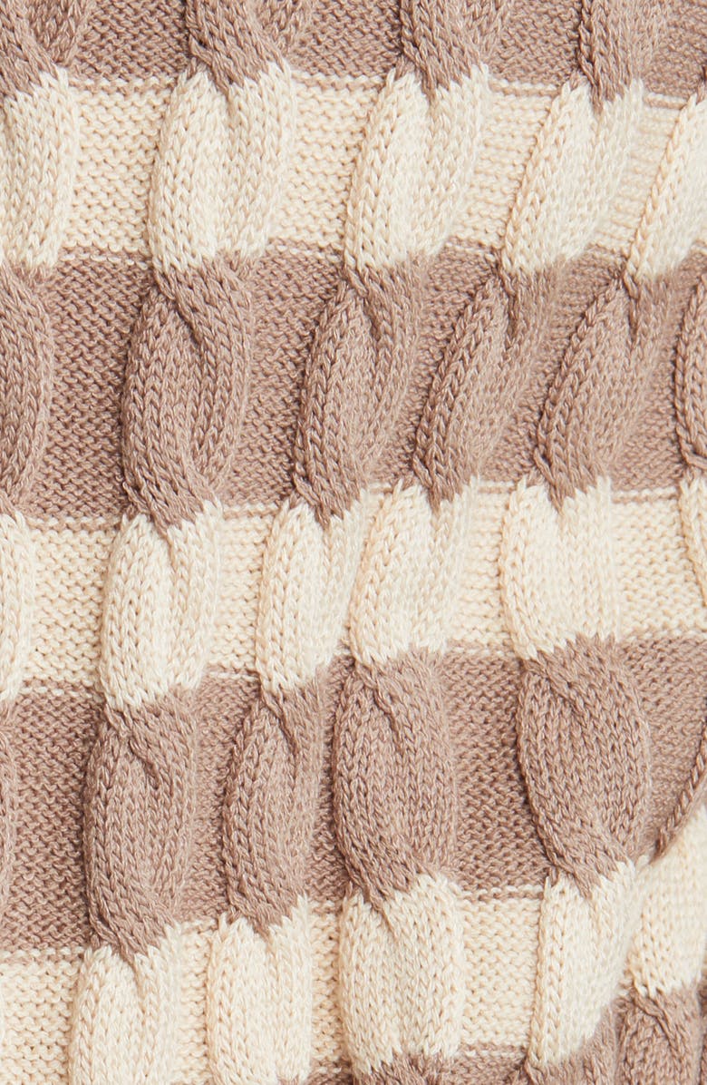 Misook Stripe Tie Waist Cardigan, Alternate, color, Macchiato/Biscotti