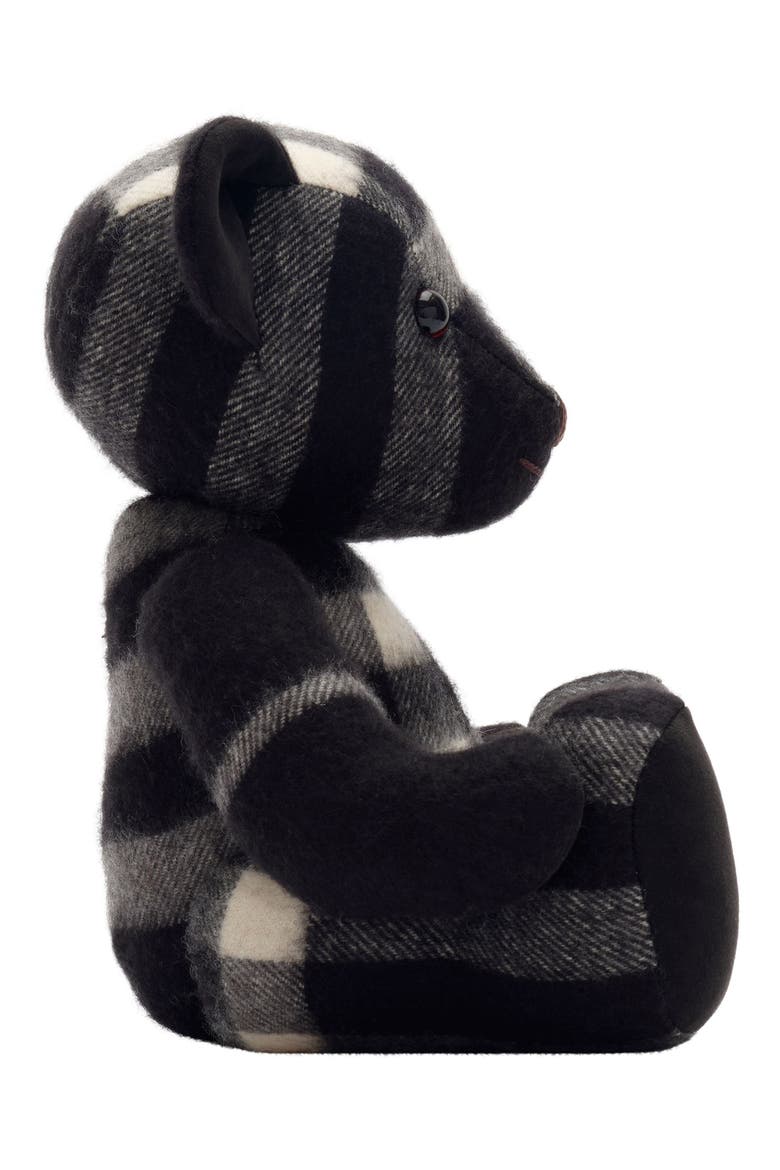 Check Cashmere Collectible Bear, Alternate, color, BLACK/ CALICO