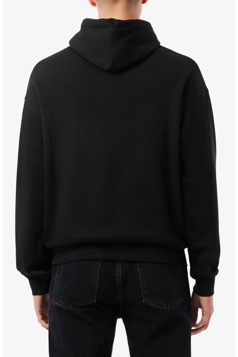 Loose Fit Fuzzy Logo Cotton French Terry Hoodie, Alternate, color, BLACK