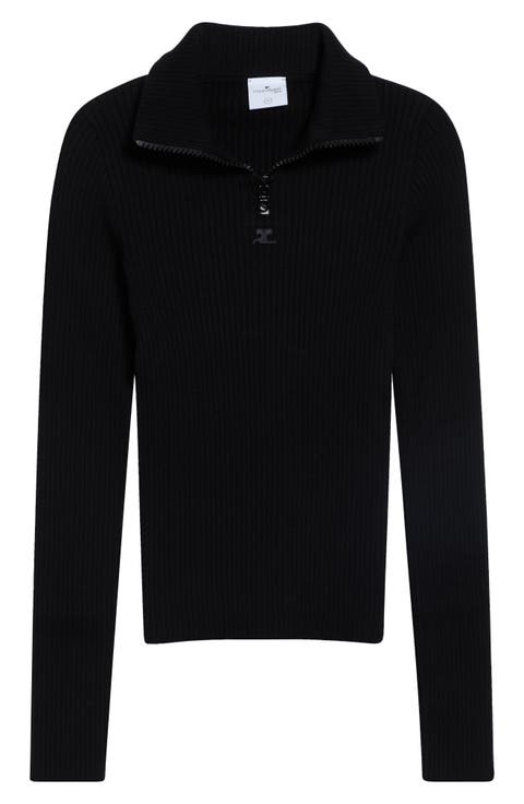 Mock Neck Half Zip Sweater