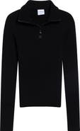 Courrèges Mock Neck Half Zip Sweater