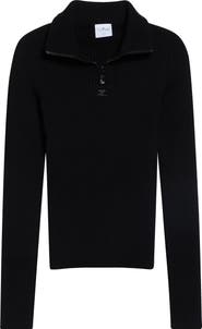Courrèges Mock Neck Half Zip Sweater
