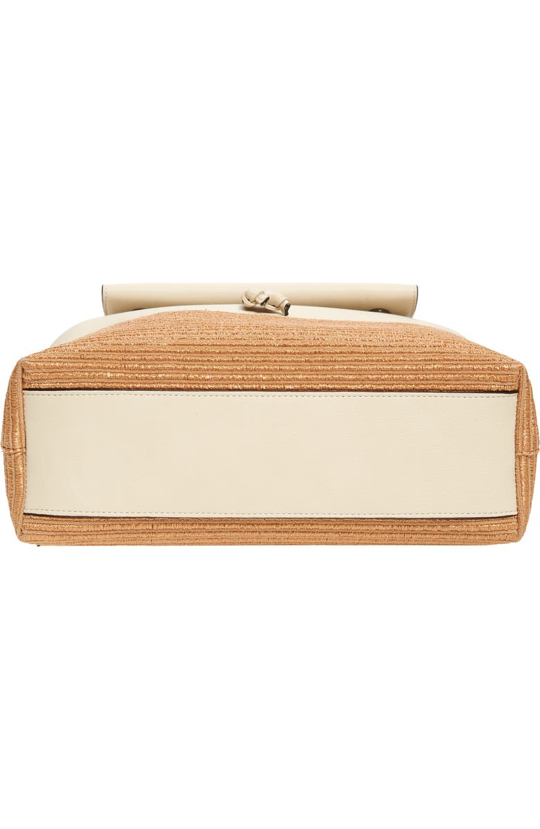 Brunello Cucinelli Monili Leather & Raffia Backpack, Alternate, color,