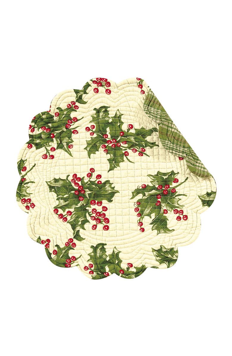 C&F Home Holly Round Placemat Set of 6, Main, color, Off-White