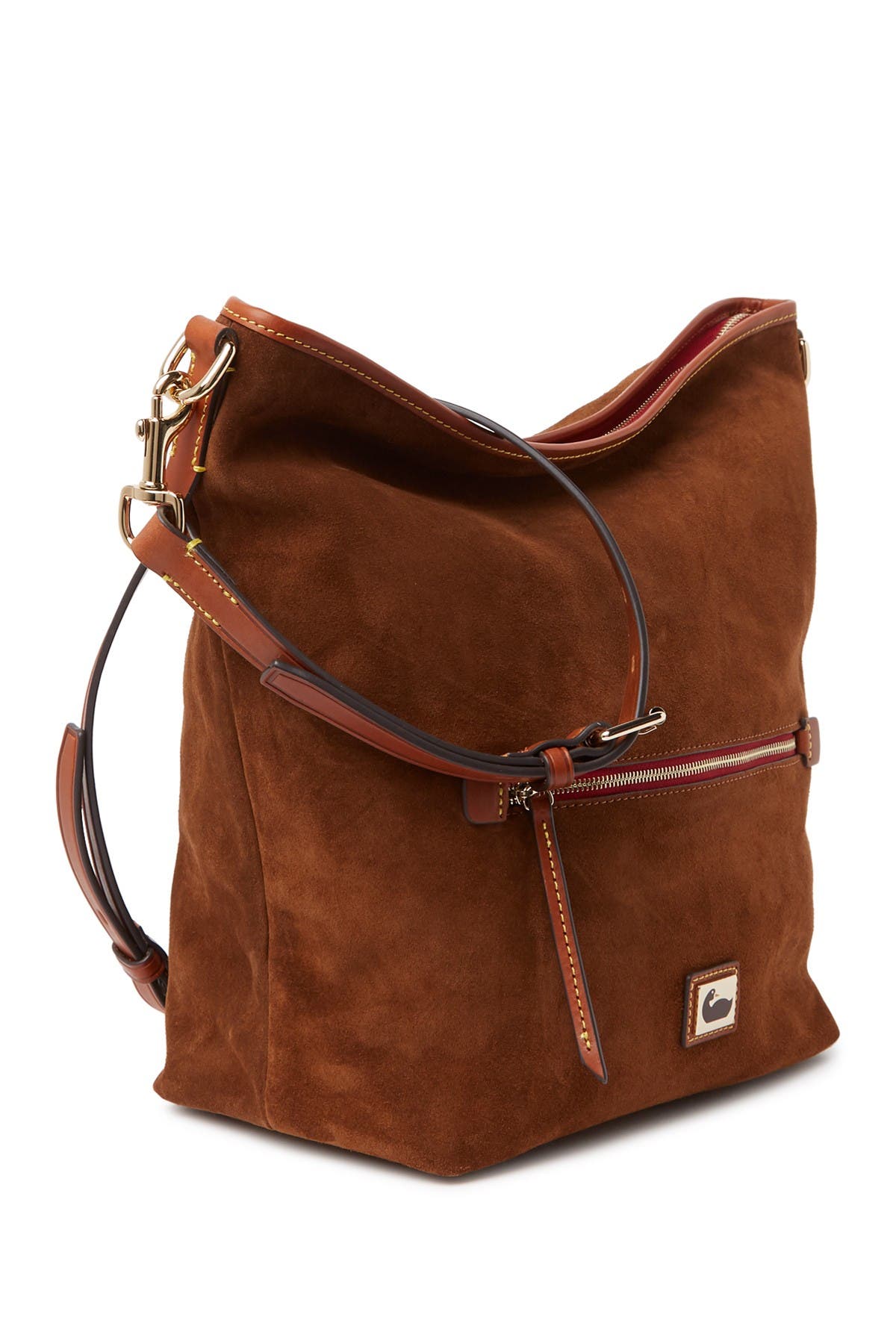 Dooney & Bourke Suede Hobo Crossbody Bag, Alternate, color, 