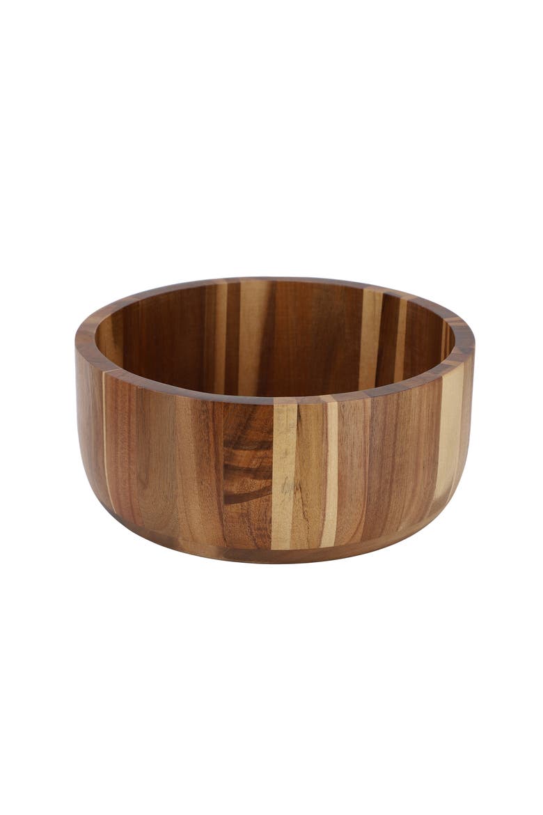 10.5 Inch Large Acacia Wood Salad Bowl, Alternate, color, Acacia