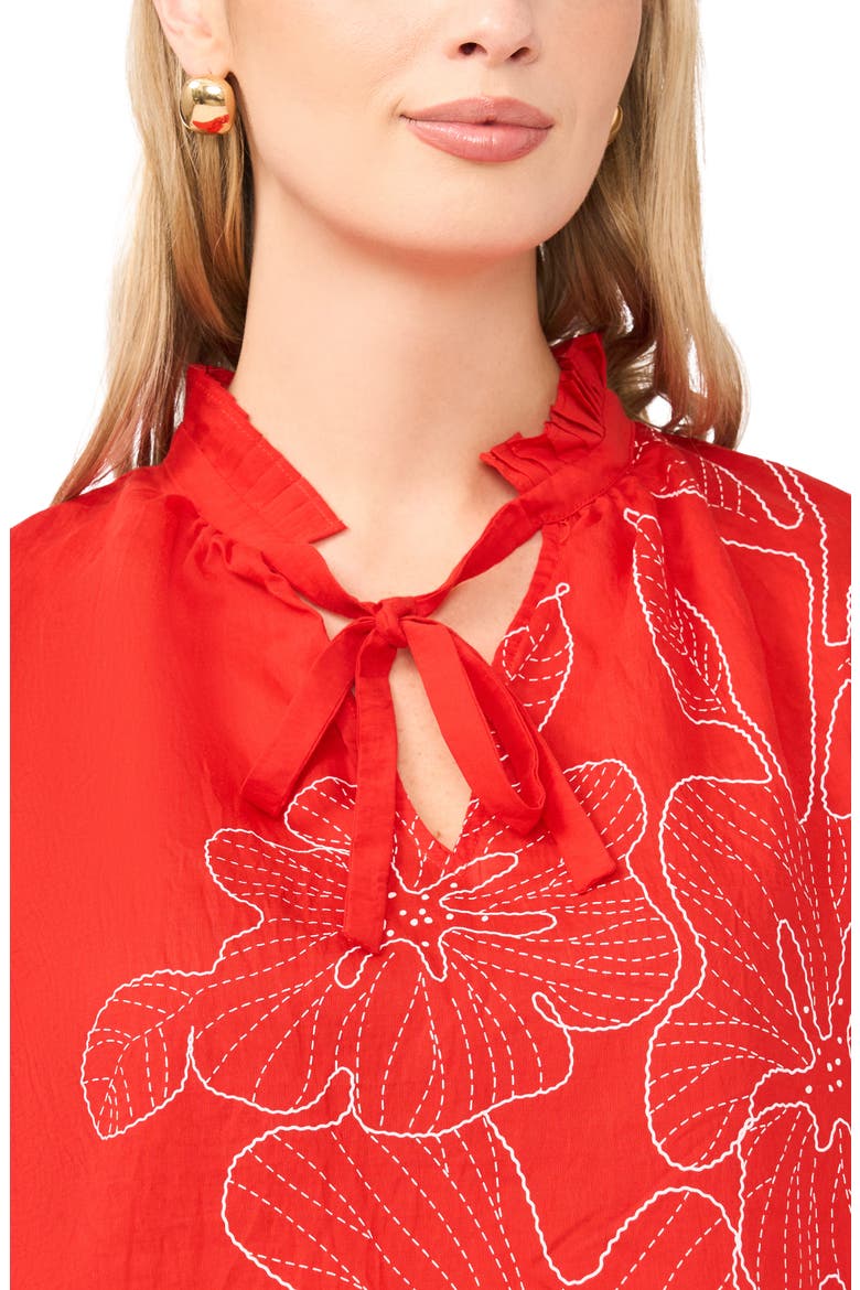 Embroidered Top, Alternate, color, LOBSTER RED