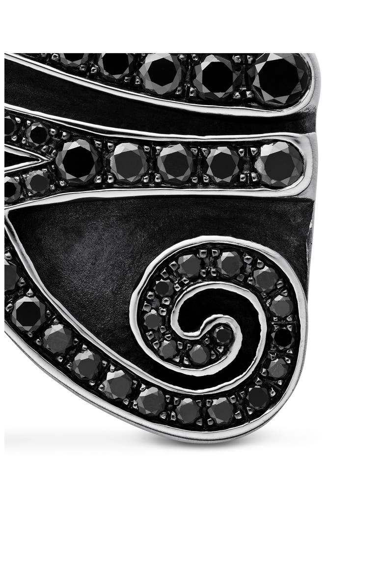 Cairo Eye of Horus Amulet with Pavé Black Diamonds, Alternate, color, STERLING SILVER