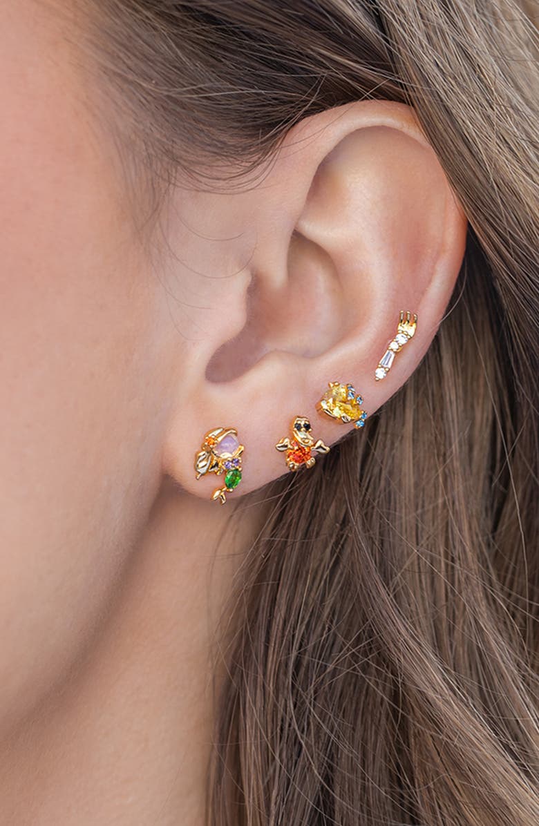 Girls Crew Disney Little Mermaid Stud Earrings Set, Alternate, color, Gold