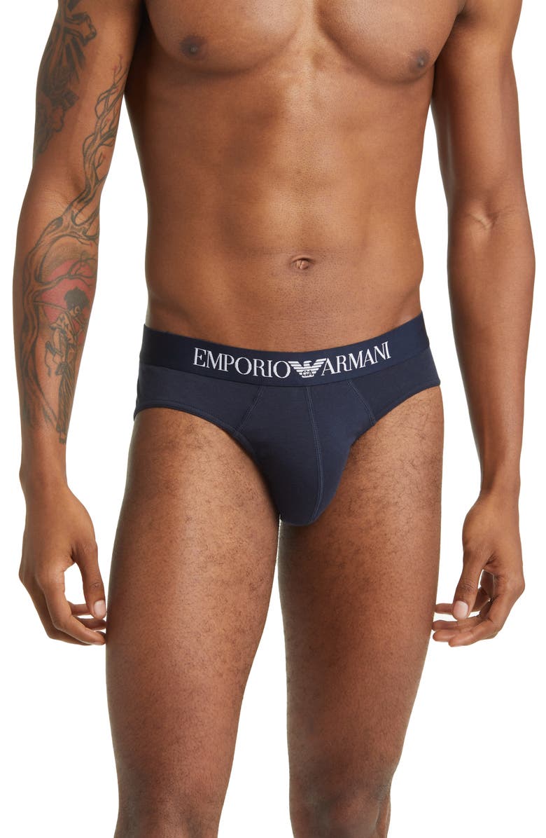 Emporio Armani Stretch Cotton Briefs, Main, color, 