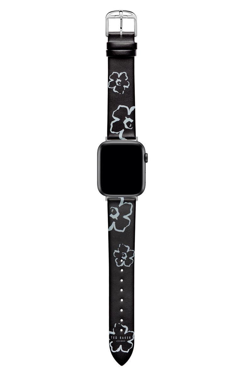 Ted Baker London Floral Leather Apple Watch<sup>®</sup> Watchband, Alternate, color, 