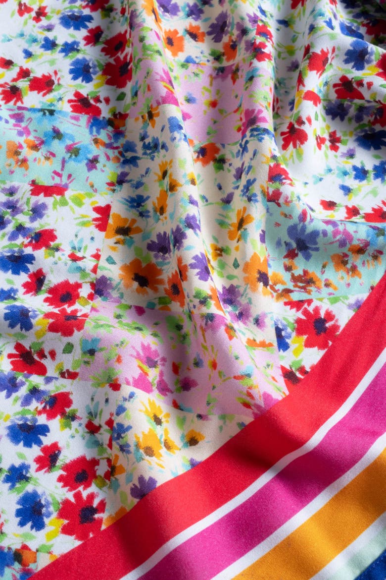 Melanie Border Print Pareo Cover-Up, Alternate, color, Wildflower Patch